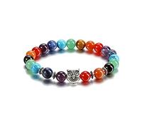 Jovivi 7 Chakra Healing Crystal Bracelet Owl Gifts for Women Natural Gemstone Yoga Reiki Chakra Stones Beads Anxiety Chakra Bracelets Spiritual Gifts for Women jewellery