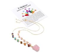 Jovivi 7 Chakra Rose Quartz Healing Crystals Gemstones Beads 14K Necklace Women's Jewellery Spiritual Gifts for Women Girls Ladies