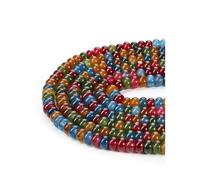 JOVIVI 8 * 5mm Crystal Gemstone Beads for Bracelet Jewelry Making,70-76Pcs Natural Tourmaline Stone Loose Craft Beads for Crafting DIY Bracelet Necklace Jewellery