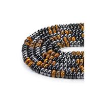 JOVIVI 8 * 5mm Tiger Eye Obsidian Hematite Crystal Gemstone Beads for Bracelet Jewelry Making,70-76Pcs Natural Stone Loose Craft Beads for Crafting DIY Bracelet Necklace Jewellery