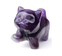 JOVIVI Amethyst Crystal Cat Statue Cat lovers Gifts for Women,Cute Healing Crystal Gemstone Cats Figurine Ornament Gifts Purple Home Room Desk Decor,1.5"