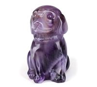 Jovivi Amethyst Crystal Dog Ornament Figurine Gifts for Women,1.5" Cute Mini Purple Healing Crystal Puppy Dog Gifts for Dog lovers Home Desk Ornaments