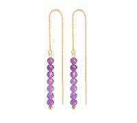 JOVIVI Amethyst Crystal Drop Earrings for Women Ladies,Gold Long Dangly Dangle Earrings Threader Earrings Boho Natural Stone Dangling Earrings Statement Jewellery Gift for Women Ladies Girls