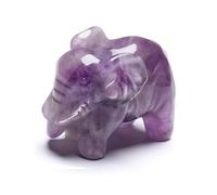 Jovivi Amethyst Crystal Elephant Gifts for Women,Purple Healing Crystal Gemstone Elephant Ornament Statue for Home Room Desk Decor,1.5"