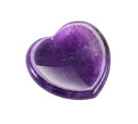 JOVIVI Amethyst Crystal Thumb Worry Stone,Healing Crystals Gemstones,Heart Pocket Palm Stones for Anxiety Relief,Small Mindfulness Crystal Gifts for Women