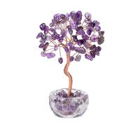JOVIVI Amethyst Crystal Tree Gifts for Women Mum Christmas Birthday,Gemstone Tree of life Healing Crystals Good Luck Positive Energy Purple Gifts Home Room Decor Bedroom Accessories
