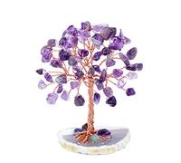 Jovivi Amethyst Crystal Tree, Mini Gemstone Tree of Life Ornaments Purple Amethyst Stone Tree Healing Crystal Spiritual Gifts for Women Mum Birthday Home Office Decor