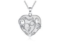 Jovivi Amethyst Rose Quartz Healing Crystal Necklace for Women Flower Leaf Wire Wrapped Crystal Heart Gemstone Pendant Necklace Natural Stone Reiki Quartz Jewelry Mothers Day Gifts, Metal
