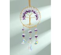 JOVIVI Amethyst Tree of Life Hanging Ornament Healing Crystals Gifts for Women,Natural Gemstones Sun Catcher Glass Crystal Suncatchers for Windows Wall Car Home Garden Decoration