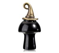 JOVIVI Black Obsidian Crystal Stone Witch Ghost Figurine Halloween Decorations,1.2" Healing Crystal Gemstone Witch Statue Ornament Gothic Gifts Halloween Party Home Room Desk Decor