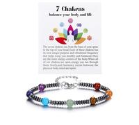 JOVIVI Chakra Hematite Crystal Bead Bracelet for Women Men,Healing Crystals Gemstones Natural Stone Anxiety Protection Womens Mens Bracelets Jewellery Spiritual Gifts for Women Men