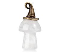 JOVIVI Clear Quartz Crystal Stone Witch Ghost Figurine Halloween Decorations,1.2" Healing Crystal Gemstone Witch Statue Ornament Gothic Gifts Halloween Party Home Room Desk Decor