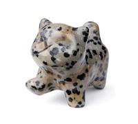 Jovivi Crystal Cat Ornament Figurine Cat lovers Gifts for Women Birthday,Dalmation Spot Jasper Stone Healing Crystal Gemstone Statue Cats Themed Gifts for Women Home Room Decor,1.5"