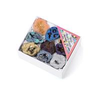 JOVIVI Crystals And Gemstones Set,Titanium Coated Crystal Cluster Geode Druzy Quartz Crystals and Healing Stones Witchy Witchcraft Wiccan Reiki Spiritual Healing Crystal Gifts for Women,8-9pc In Box