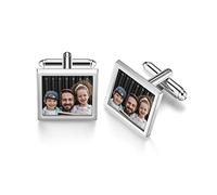 Jovivi Cufflinks for Men Personalised Photo Cufflinks Custom Engraved Picture Cuff Links Mens Gifts for Dad Best Man Groomsman Fathers Day Wedding