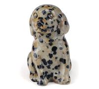 Jovivi Dalmation Spot Jasper Crystal Dog Ornament Figurine Gifts for Women,1.5" Cute Mini Healing Crystal Puppy Dog Gifts for Dog lovers Home Desk Ornaments