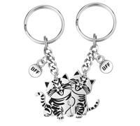 JOVIVI Funny Best Friend Birthday Gifts,Bestie Gifts for Women Friends,Friendship BFF Hug Tiger Keyring Cute Keychain Presents for Best Friends BFF Sister