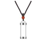 Jovivi Glass Bottle Urn Necklace for Ashes Stainless Steel Amulet Cremation Jewelry for Ashes Holder Memorial Keepsake Ashes Necklace Adjustable Rope 26"
