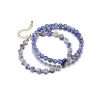 JOVIVI Healing Crystal Bracelets Jewellery Gifts For Womens,Sodalite Heart Gemstone Beaded Stretch Bracelet for Women Reiki Spiritual Gifts for Positive Energy Yoga Meditation