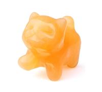 Jovivi Healing Crystal Cat Statue Cat lovers Gifts for Women,Lemon Jade Crystal Cute Yellow Gemstone Cat Figurine Statue Home Room Desk Decor,1.5"
