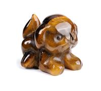 JOVIVI Healing Crystal Dog Ornament Cute Dog Lovers Gifts for Women Birthday,Tigers Eye Crystal Gemstone Puppy Dog Figurine Statue Christmas Home Room Decor,1.5"