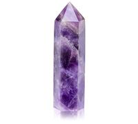 JOVIVI Healing Crystals,Large Amethyst Crystal Gemstone Wand, Purple Hexagonal Gem Stones and Crystals Point Crystal Gifts for Beginners Reiki Yoga Meditation Home Decor,3.5"-3.9" Height