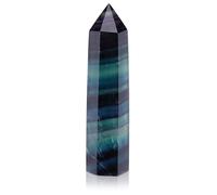 JOVIVI Healing Crystals,Large Fluorite Crystal Gemstone Wand,Hexagonal Gem Stones and Crystals Point Crystal Gifts for Beginners Reiki Yoga Meditation Home Decor,3.5"-3.9" Height