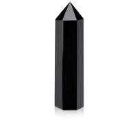 JOVIVI Healing Crystals,Large Obsidian Crystal Gemstone Wand, Black Hexagonal Gem Stones and Crystals Point Crystal Gifts for Beginners Reiki Yoga Meditation Home Decor,3.5"-3.9" Height