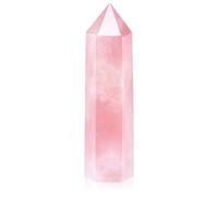 JOVIVI Healing Crystals,Large Rose Quartz Crystal Gemstone Wand, Pink Hexagonal Gem Stones and Crystals Point Crystal Gifts for Beginners Reiki Yoga Meditation Home Decor,3.5"-3.9" Height