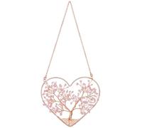 JOVIVI Healing Crystals Rose Quartz Tree of Life Hanging Decor Spiritual Gifts for Women,Boho Pink Crystal Gemstone Heart Dream Catcher Hanging Ornament for Girls Wall Bedroom Decor Home Decoration