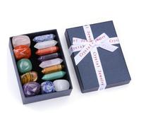 JOVIVI Healing Crystals Set,Chakra Crystals and Gemstones Wands,7 Chakra Tumbled Stones Spiritual Crystal Gifts for Christmas Stocking Fillers Women Beginners Yoga Meditation