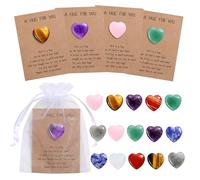JOVIVI Heart Crystals Gifts for Women Healing Crystals Gemstones Stocking Filler Small Gift for Women,24pc Pocket Palm Stones Spiritual Crystal Gifts for Anxiety Relief Reiki Chakra Meditation Yoga