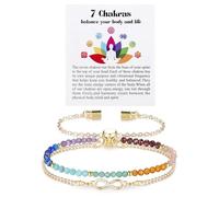Jovivi Infinity Chakra Bracelet for Women,Healing Crystals Gemstones Gold Bead Adjustable Bracelets for Women Jewellery Gifts for Women Ladies