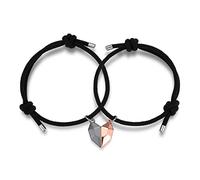 Jovivi Magnetic Couples Bracelets His and Hers Matching Heart Mutual Attraction Matching Couple Bracelet Adjustable for Valentines Him Her Boyfriend Girlfriend Gifts Women Men