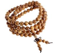 Jovivi Mens 8mm 108 Mala Prayer Wood Meditation Beads Wrist Bracelets Tibetan Buddhist Buddha Wooden Bead Necklace Men Women Jewellery Gifts