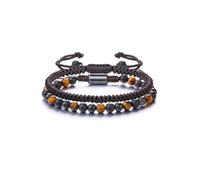 Jovivi Mens Bracelets Obsidian Tiger Eye Black Agate Bracelet For Men 6MM Natural Stone Beads Bracelet Set Braided Bracelets Adjustable Mens Jewellery Gift for Boyfriend Dad