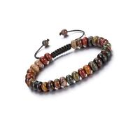 Jovivi Mens Healing Crystal Bracelet for Men Women,Natural Picasso Jasper Stone Crystal Gemstone Beaded Bracelets Jewellery Gifts for Women Men