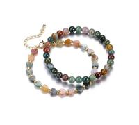 JOVIVI Moss Agate Healing Crystal Bracelets Jewellery Gifts For Womens,Heart Gemstone Beaded Stretch Bracelet for Women Reiki Spiritual Gifts for Positive Energy Yoga Meditation