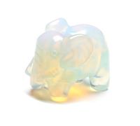 Jovivi Opalite Crystal Elephant Gifts for Women Elephant Ornament Healing Crystal Gifts for Women Feng Shui Decor for Home Room Desk Accessories,1.5"