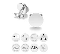 Jovivi Personalised Cufflinks for Men Cuff Links Mens Shirt Tuxedo Wedding Gifts for Best Man,Groom,Groomsman,Husband,Dad Gifts for Fathers Day