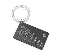 Jovivi Personalised Name Keyring for Family Members Keepsake Memorial Gift,Custom Engraved Dog Tag Keychain,Customised Gifts Family for Mum Sisters Dad Fathers Day Mothers Day Birthday