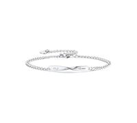 Jovivi Personalised Silver Infinity Bracelet for Women Custom Engraved Ladies Silver Bracelet Women's Jewellery Gifts for Women Mum Sister Friends Gifts for Birthday Christmas