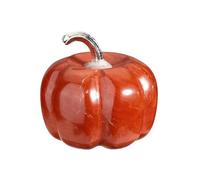 Jovivi Red Crystal Stone Pumpkin Figurine Autumn Halloween Decorations,1.2" Healing Crystal Gemstone Pumpkins Ornament Thanksgiving Halloween Christmas Home Room Table Desk Decor