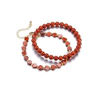 Jovivi Red Jasper Crystal Reiki Healing Stone Bracelets For Women,Heart Gemstone Beaded Bracelets for Women Jewellery Gifts for Women Ladies Mum Wife Birthday Anniversary Christmas Her