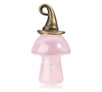 JOVIVI Rose Quartz Crystal Stone Witch Ghost Figurine Halloween Decorations,1.2" Healing Crystal Gemstone Witch Statue Ornament Gothic Gifts Halloween Party Home Room Desk Decor