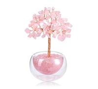 JOVIVI Rose Quartz Crystal Tree Gifts for Women Mum Birthday,Tree of life for Pink Home Room Decor,Healing Crystals and Gemstones Good Luck Spiritual Gifts for Positive Energy