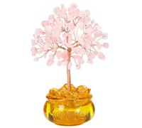 Jovivi Rose Quartz Crystal Tree Healing Crystal Tree of life Spiritual Gifts for Women,Pink Crystals Stones Gem Money Tree For Good Luck Wealth Prosperity,home office desk Feng Shui Decor