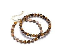 JOVIVI Tigers Eye Healing Crystal Bracelets Jewellery Gifts For Womens,Heart Gemstone Beaded Stretch Bracelet for Women Reiki Spiritual Gifts for Positive Energy Yoga Meditation