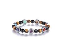 Jovivi Tigers Eye Obsidian Hematite Chakra Healing Crystal Beaded Bracelets for Women Men Jewellery Spiritual Crystal Healing for Anxiety Relief Gifts