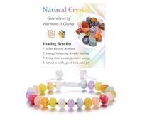 Jovivi Womens Crystal Bracelets for Women 9 Colorful Boho Gemstone Healing Crystal Beaded Bracelets Natural Stone Bead Bracelet Summer Beach Jewellery Gifts for Women Girls Her Mum Birthday